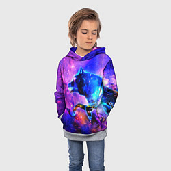 Толстовка-худи детская Волки, цвет: 3D-меланж — фото 2