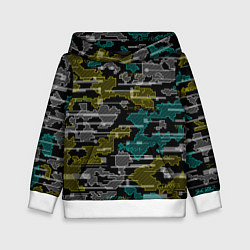 Толстовка-худи детская Futuristic Camo, цвет: 3D-белый