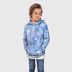 Толстовка-худи детская 3d ice glitch, цвет: 3D-белый — фото 2