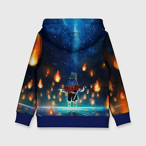 Детская толстовка Ренгоку Кёджуро Клинок демонов / 3D-Синий – фото 2