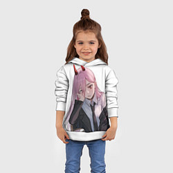 Толстовка-худи детская Человек Бензопила, цвет: 3D-белый — фото 2