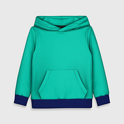 Толстовка-худи детская Бискайский зеленый без рисунка, цвет: 3D-синий