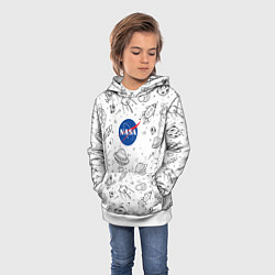 Толстовка-худи детская NASA, цвет: 3D-белый — фото 2