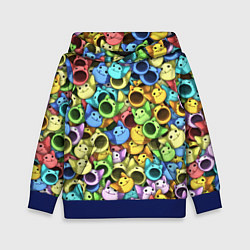Толстовка-худи детская Цветные Поп Котики, цвет: 3D-синий