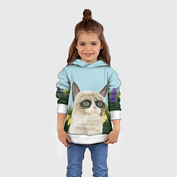 Толстовка-худи детская Grumpy Cat, цвет: 3D-белый — фото 2