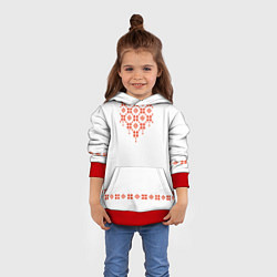 Толстовка-худи детская Белорусская вышиванка, цвет: 3D-красный — фото 2