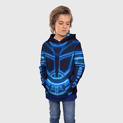 Толстовка-худи детская Неоновая броня Neon Armor, цвет: 3D-синий — фото 2