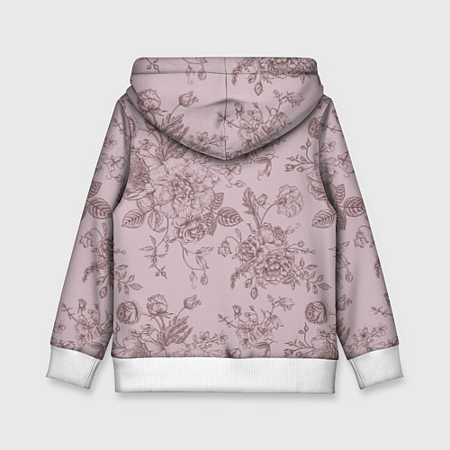 Детская толстовка Розы с пионами / 3D-Белый – фото 2