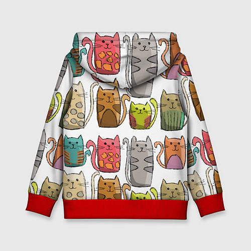 Детская толстовка Котейки / 3D-Красный – фото 2