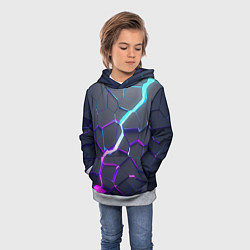 Толстовка-худи детская НЕОНОВЫЙ РАЗЛОМ 3Д РАЗЛОМ, цвет: 3D-меланж — фото 2