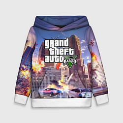 Толстовка-худи детская ЭКШЕН Grand Theft Auto V, цвет: 3D-белый