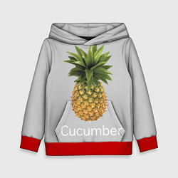 Толстовка-худи детская Pineapple cucumber, цвет: 3D-красный