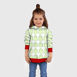 Толстовка-худи детская Лягушки-росточки, цвет: 3D-красный — фото 2