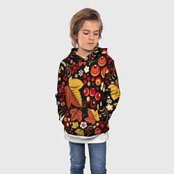 Толстовка-худи детская ХОХЛОМА, цвет: 3D-белый — фото 2