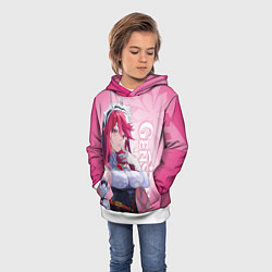Толстовка-худи детская GENSHIN IMPACT, РОЗАРИЯ, цвет: 3D-белый — фото 2
