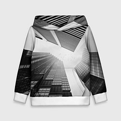 Толстовка-худи детская Минимализм, цвет: 3D-белый