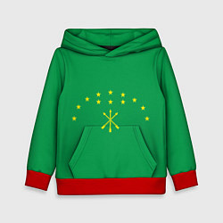 Толстовка-худи детская Адыгея, цвет: 3D-красный