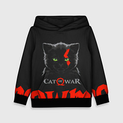 Толстовка-худи детская Cat of war, цвет: 3D-черный