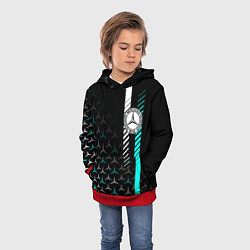 Толстовка-худи детская МЕРСЕДЕС AQUA BLACK GRADIENT, цвет: 3D-красный — фото 2
