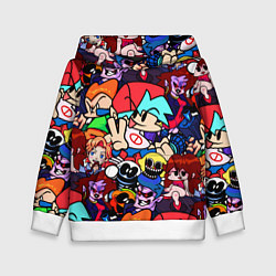 Толстовка-худи детская Friday Night Funkin все герои, цвет: 3D-белый