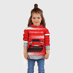 Толстовка-худи детская PORSCHE ПОРШЕ RED STYLE, цвет: 3D-меланж — фото 2