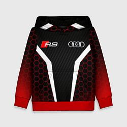 Толстовка-худи детская AUDI RS АУДИ РС МЕТАЛЛ, цвет: 3D-красный