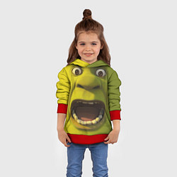 Толстовка-худи детская Shrek is Yelling, цвет: 3D-красный — фото 2
