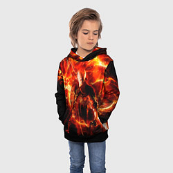 Толстовка-худи детская Данте в огне, цвет: 3D-черный — фото 2