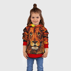 Толстовка-худи детская LION, цвет: 3D-красный — фото 2