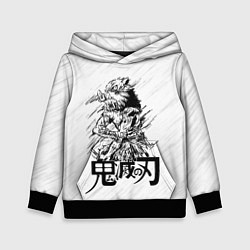 Толстовка-худи детская Иноске Хашибира Kimetsu no Yaiba, цвет: 3D-черный