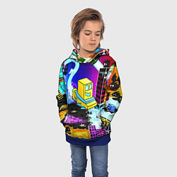 Толстовка-худи детская Geometry Dash: Art, цвет: 3D-синий — фото 2