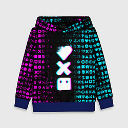 Толстовка-худи детская ЛЮБОВЬ СМЕРТЬ И РОБОТЫ, цвет: 3D-синий