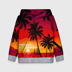 Толстовка-худи детская Гавайский закат, цвет: 3D-меланж