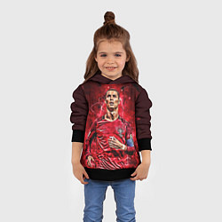 Толстовка-худи детская Cristiano Ronaldo Portugal, цвет: 3D-черный — фото 2