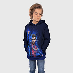 Толстовка-худи детская Lionel Messi Barcelona 10, цвет: 3D-синий — фото 2