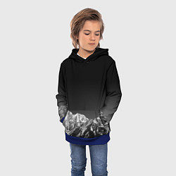 Толстовка-худи детская ГОРЫ В МОЕМ СЕРДЦЕ КАМУФЛЯЖ, цвет: 3D-синий — фото 2