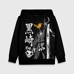 Толстовка-худи детская Bleach, Ичиго с мечом, цвет: 3D-черный