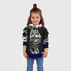 Толстовка-худи детская Чёрный клевер череп демона, цвет: 3D-синий — фото 2