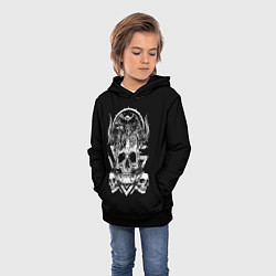 Толстовка-худи детская Черепа и Вороны Skulls Raven, цвет: 3D-черный — фото 2