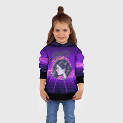Толстовка-худи детская Девушка - пантера StayWild, цвет: 3D-черный — фото 2