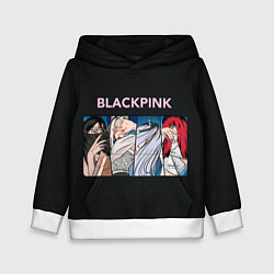 Толстовка-худи детская Hide eyes Blackpink, цвет: 3D-белый