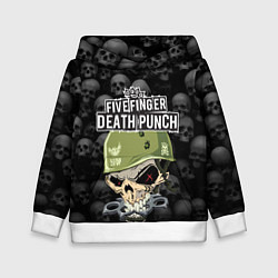 Толстовка-худи детская Five Finger Death Punch 5FDP Z, цвет: 3D-белый