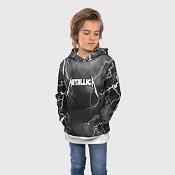 Толстовка-худи детская METALLICA РАЗРЯД МОЛНИИ, цвет: 3D-белый — фото 2