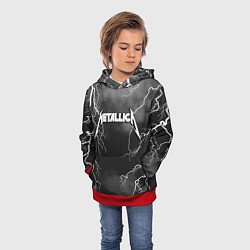 Толстовка-худи детская METALLICA РАЗРЯД МОЛНИИ, цвет: 3D-красный — фото 2