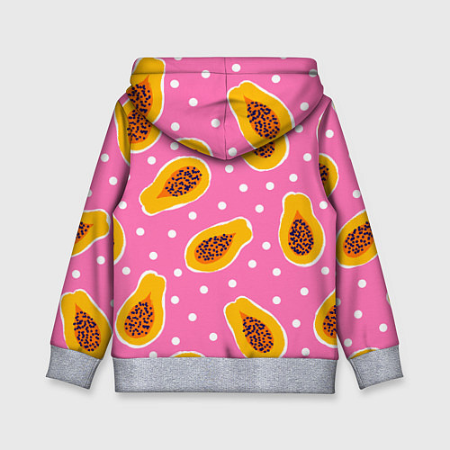 Детская толстовка Папайя на розовом / 3D-Меланж – фото 2