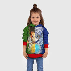 Толстовка-худи детская Киллуа золдик и Гон хантер, цвет: 3D-красный — фото 2