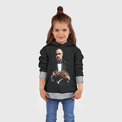Толстовка-худи детская КРЕСТНЫЙ ОТЕЦ ДОН КАРЛЕОНЕ, цвет: 3D-меланж — фото 2