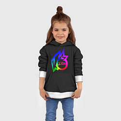 Толстовка-худи детская Knockout city Rainbow logo, цвет: 3D-белый — фото 2