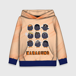 Толстовка-худи детская Вороны школы Карасуно Haikyu!!, цвет: 3D-синий