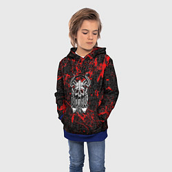 Толстовка-худи детская Скандинавские символы, цвет: 3D-синий — фото 2